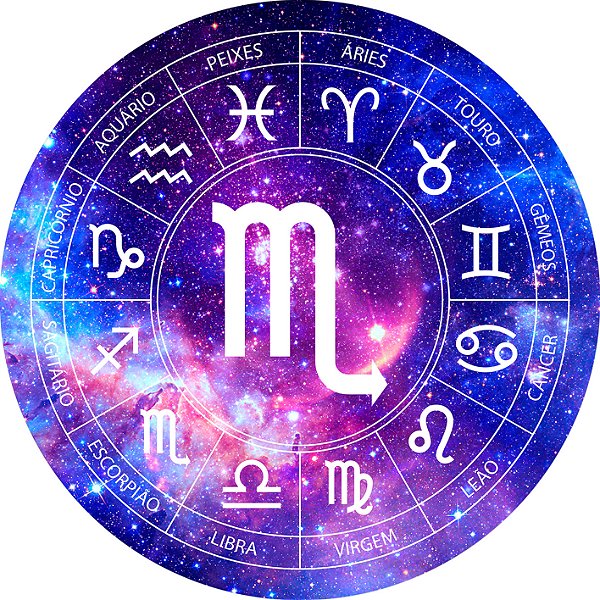 Painel De Festa Redondo 1,50x1,50 - Signo do Zodíaco Escorpião 031