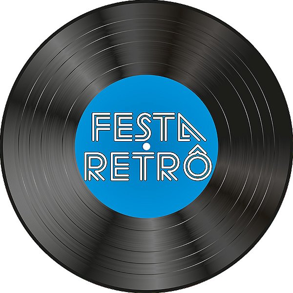 Painel De Festa Redondo 1,50x1,50 - Festa Retrô Disco de Vinil 022