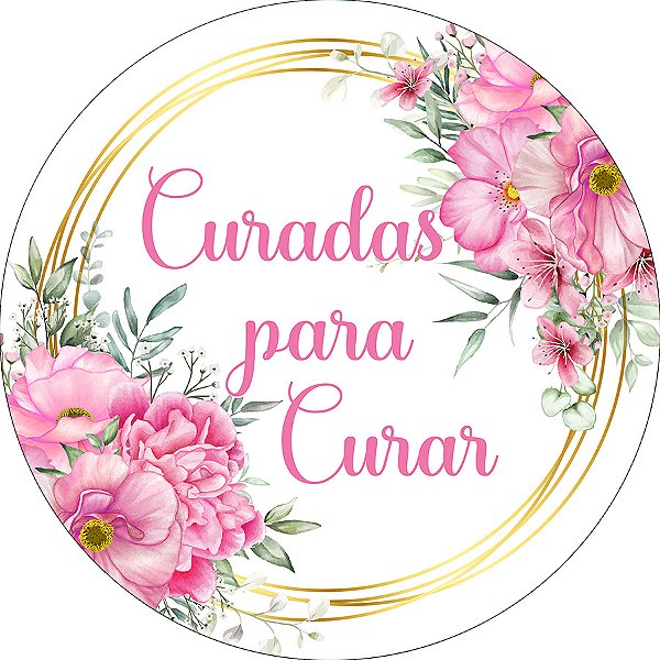 Painel De Festa Redondo 1,50x1,50 - Curadas Para Curar Rosa Floral 034
