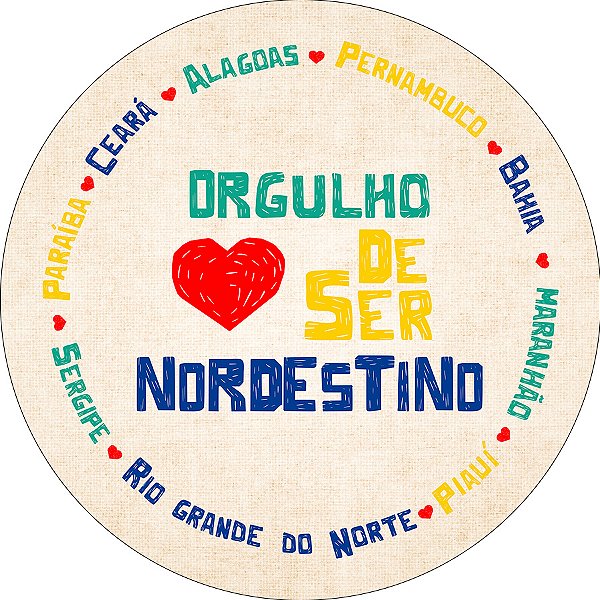 Painel De Festa Redondo 1,50x1,50 - Orgulho Nordestino Colorido 008