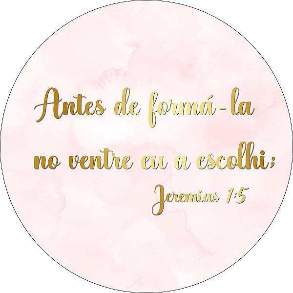 Painel De Festa Redondo 1,50x1,50 - Chá de Bebê Deus Te Escolheu Rosa 081