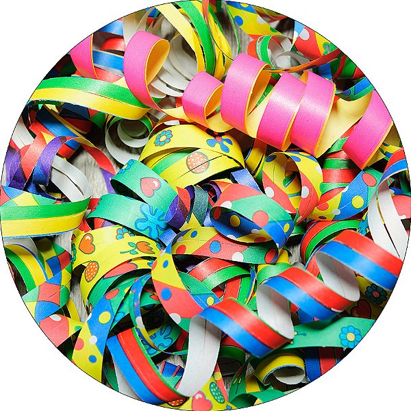 Painel De Festa Redondo 1,50x1,50 - Carnaval Serpentinas Enroladas 005