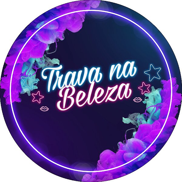 Painel De Festa Redondo 1,50x1,50 - Trava na Beleza 003