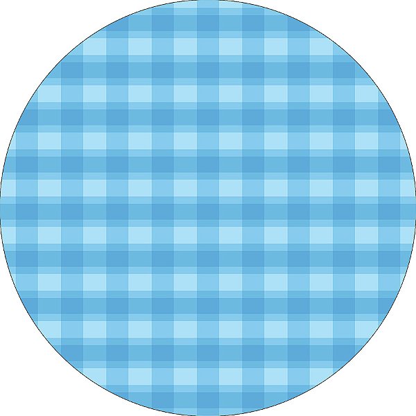 Painel De Festa Redondo 1,50x1,50 - Xadrez Degradê Azul 011