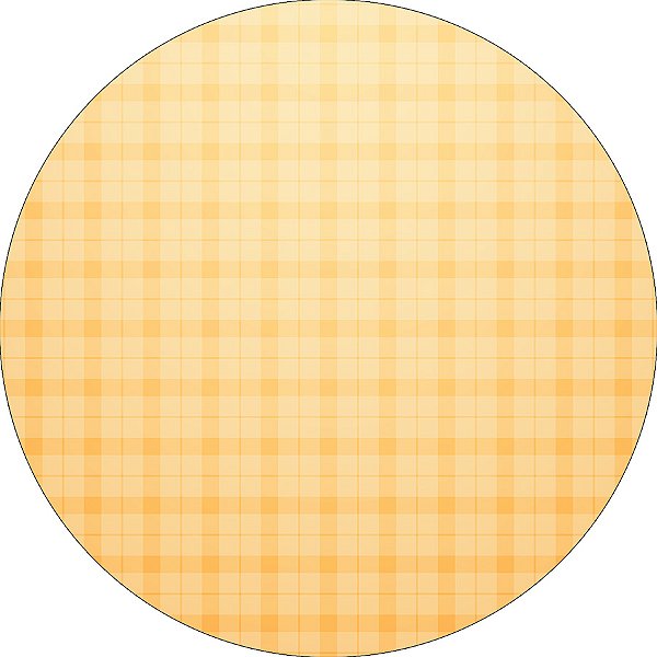 Painel De Festa Redondo 1,50x1,50 - Xadrez Degradê Laranja Suave 017