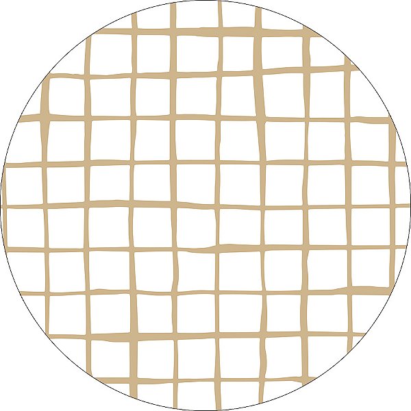Painel De Festa Redondo 1,50x1,50 - Estampa Grid Quadriculado Marrom 040