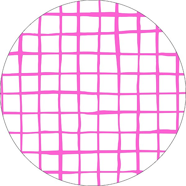 Painel De Festa Redondo 1,50x1,50 - Estampa Grid Quadriculado Pink 042