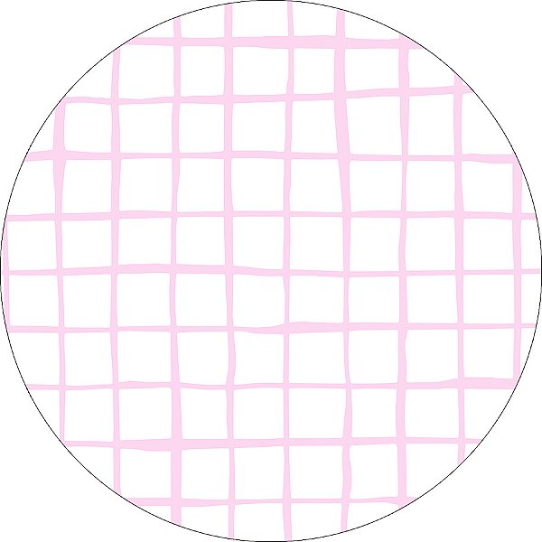 Painel De Festa Redondo 1,50x1,50 - Estampa Grid Quadriculado Rosa Suave 044