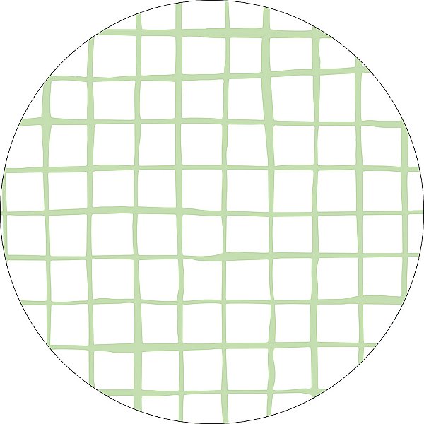 Painel De Festa Redondo 1,50x1,50 - Estampa Grid Quadriculado Verde 046