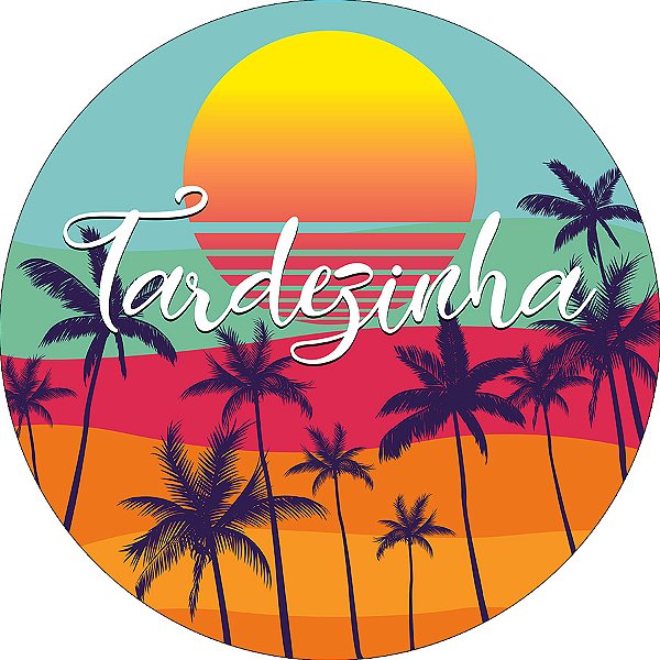 Painel De Festa Redondo 1,50x1,50 - Tardezinha Laranja e Verde 010
