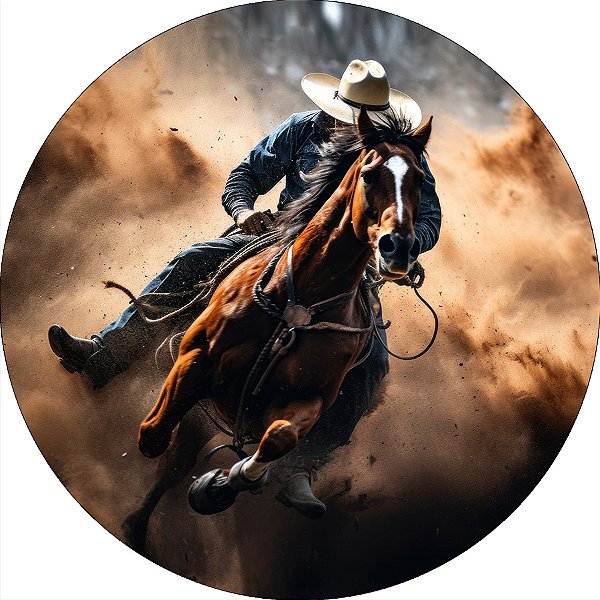 Painel De Festa Redondo 1,50x1,50 - Cowboy Realista 017