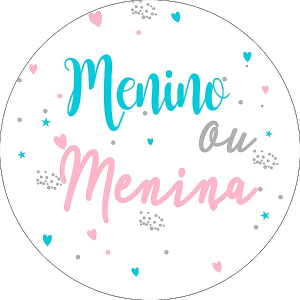 Painel De Festa Redondo 1,50x1,50 - Chá Revelação Menina ou Menino 002