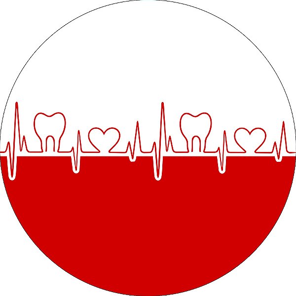 Painel De Festa Redondo 1,50x1,50 - Profissão Odontologia Batimentos de Dentes 002