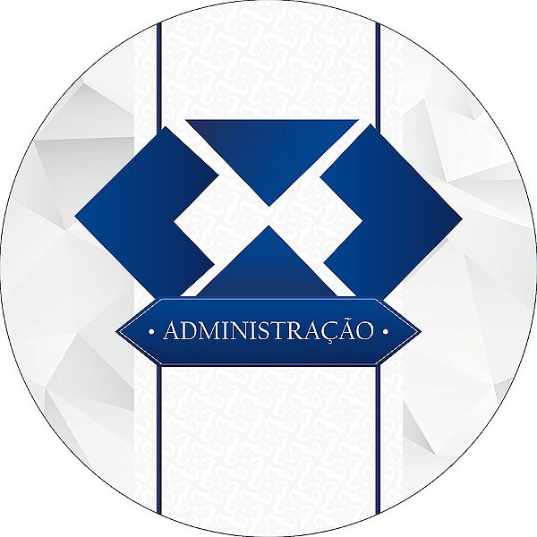 Painel De Festa Redondo 1,50x1,50 - Profissão Administração Geométrico Azul 007