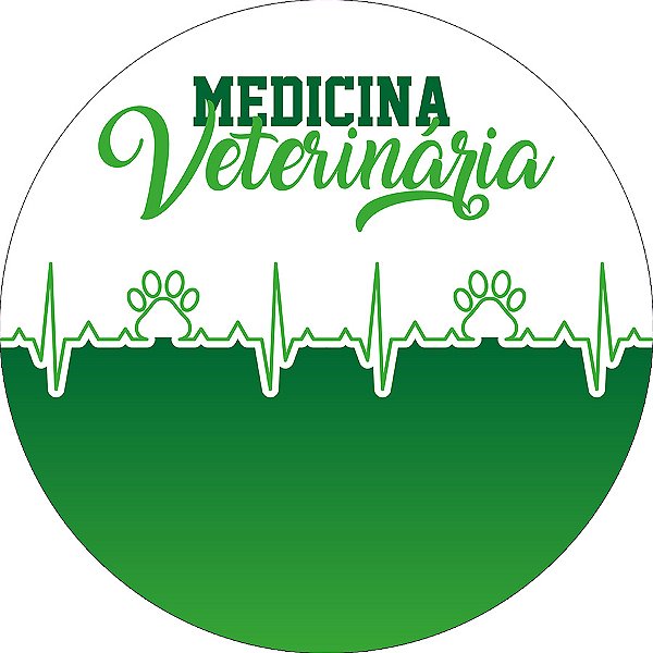 Painel De Festa Redondo 1,50x1,50 - Profissão Medicina Veterinária Verde 027