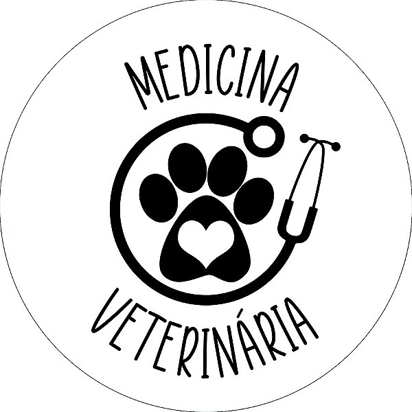 Painel De Festa Redondo 1,50x1,50 - Profissão Medicina Veterinária Patinha 041