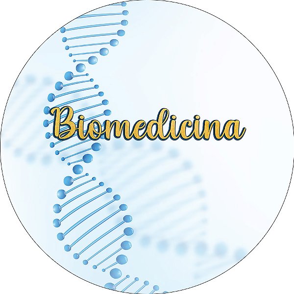 Painel De Festa Redondo 1,50x1,50 - Profissão Biomedicina DNA Azul 044