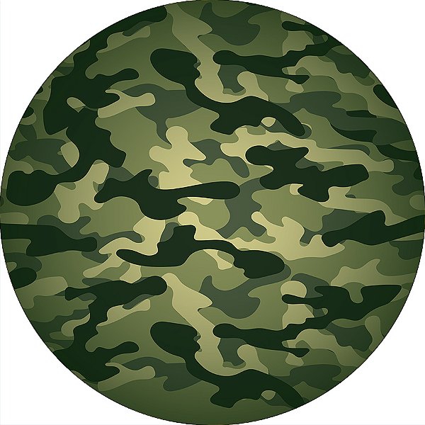 Painel De Festa Redondo 1,50x1,50 - Estampa Camuflada Exército 045