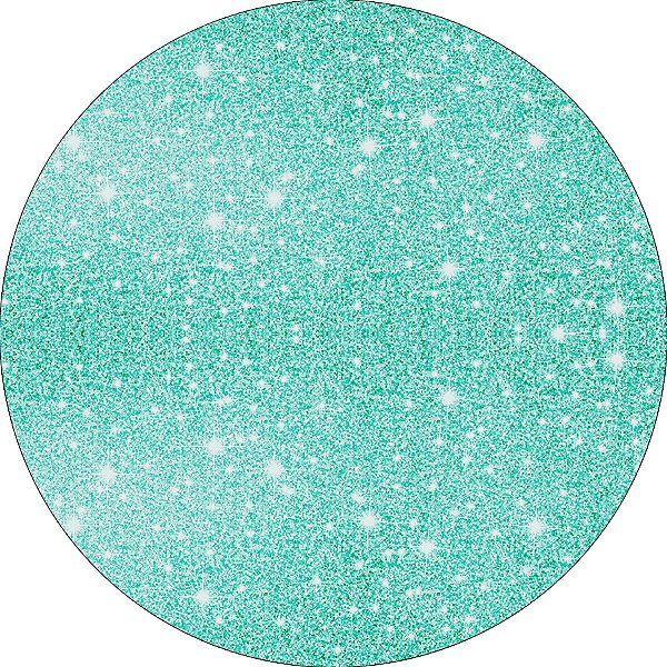 Painel De Festa Redondo 1,50x1,50 - Azul Esverdeado Efeito Glitter 056