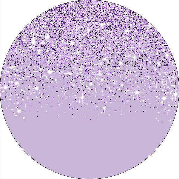 Painel De Festa Redondo 1,50x1,50 - Efeito Glitter Lilás 060