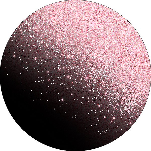 Painel De Festa Redondo 1,50x1,50 - Preto com Efeito Glitter Rosa 152