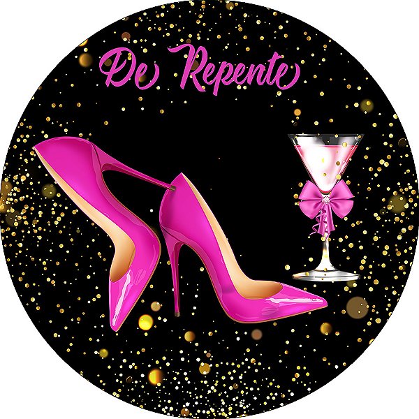 Painel De Festa Redondo 1,50x1,50 - De repente Efeito Glitter Pink 165
