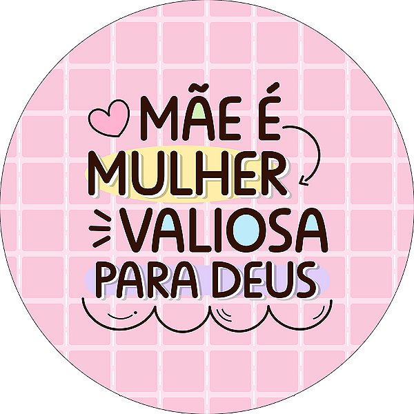 Painel De Festa Redondo 1,50x1,50 -  Dia das Mães Cristão 056