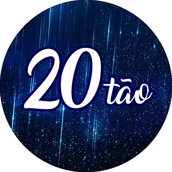 Painel De Festa Redondo 1,50x1,50 - 20 Anos 20Tão Efeito Brilho Azul 296