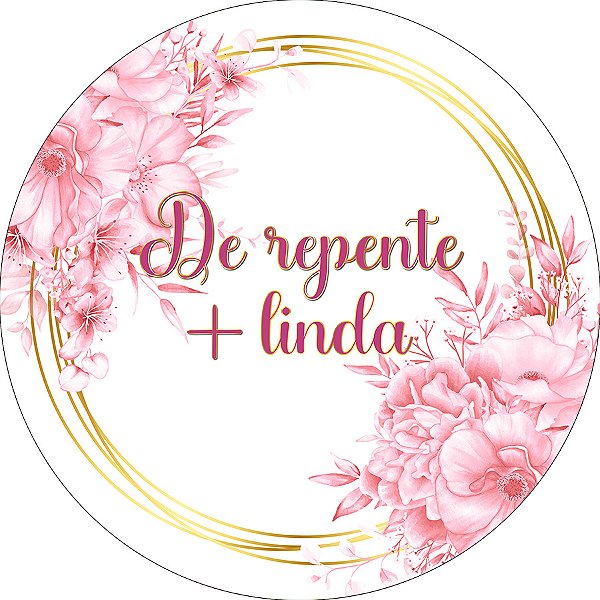 Painel De Festa Redondo 1,50x1,50 - De repente Mais Linda Rosa Floral 304
