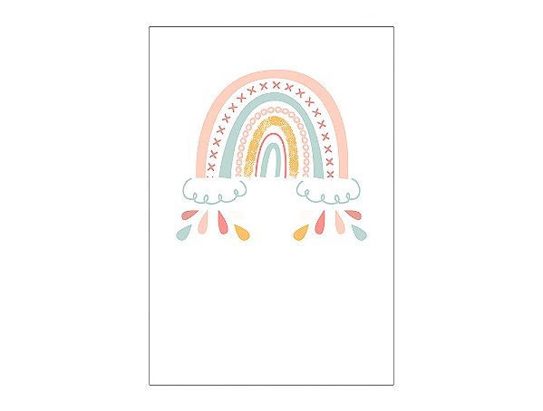 Painel De Festa Vertical 1,50 x 2,20 - Arco-íris Boho Rosado 003