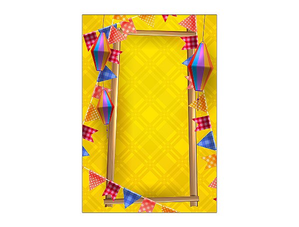 Painel De Festa Vertical 1,50 x 2,20 - Festa Junina Amarelo 032