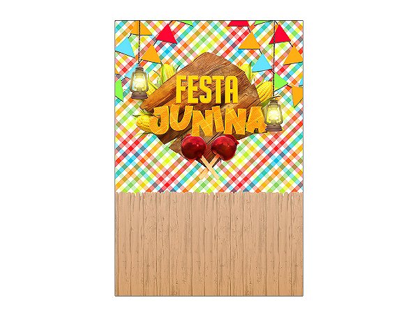 Painel De Festa Vertical 1,50 x 2,20 - Festa Junina Xadrez Colorido 047