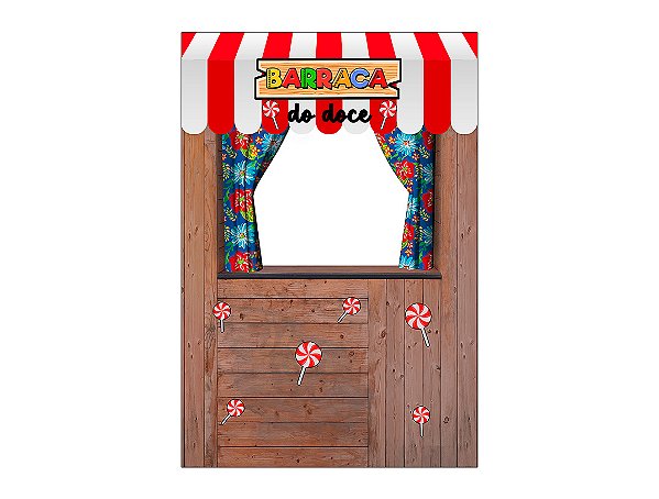 Painel De Festa Vertical 1,50 x 2,20 - Festa Junina Barraca de Doces 049