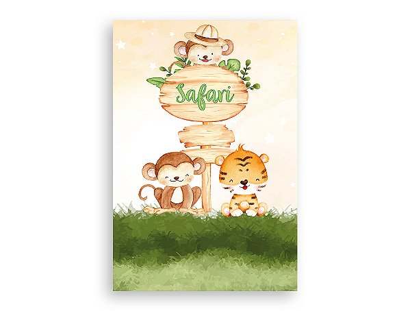 Painel De Festa Vertical 1,50 x 2,20 - Safari Clean 020