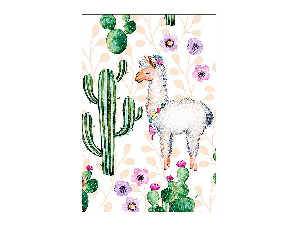 Painel De Festa Vertical 1,50 x 2,20 - Safari Lhama e Cactos 029