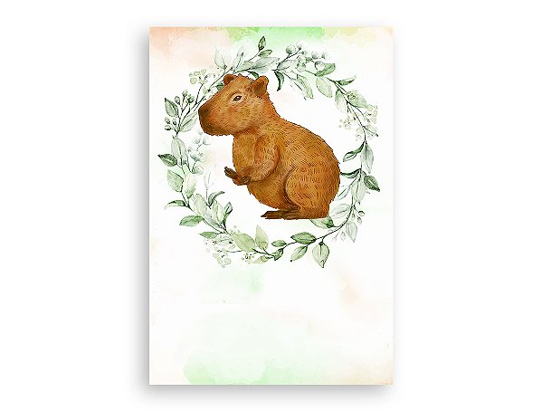 Painel De Festa Vertical 1,50 x 2,20 - Safari Capivara Frame Folhagens 047