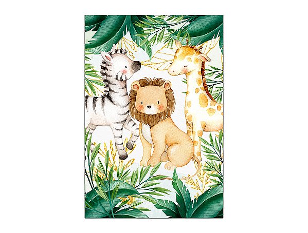 Painel De Festa Vertical 1,50 x 2,20 - Safari Animais e Vegetação 088