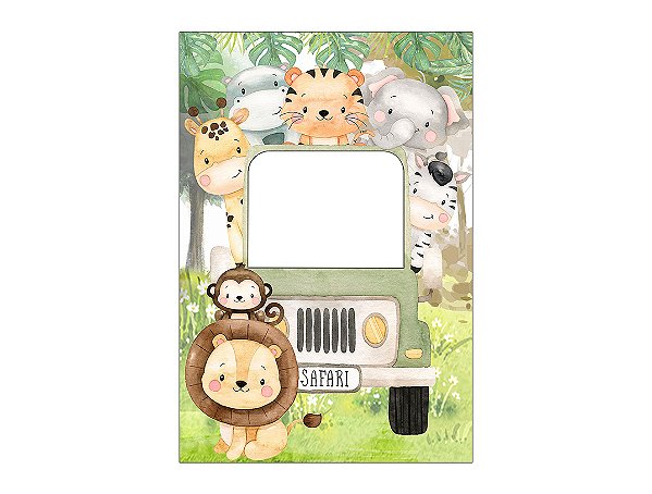 Painel De Festa Vertical Interativo 1,50x2,20 - Safari Animais Cute 096