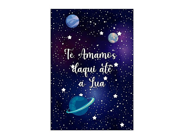 Painel De Festa Vertical 1,50 x 2,20 - Astronauta Galáxia e Estrelas 002