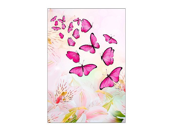 Painel De Festa Vertical 1,50 x 2,20 - Borboletas Pink Voando 010