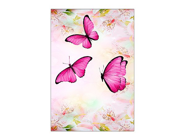 Painel De Festa Vertical 1,50 x 2,20 - Borboletas Pink 011