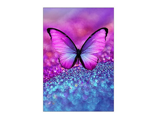 Painel De Festa Vertical 1,50 x 2,20 - Borboletas Azul e Rosa Efeito Brilhos 026