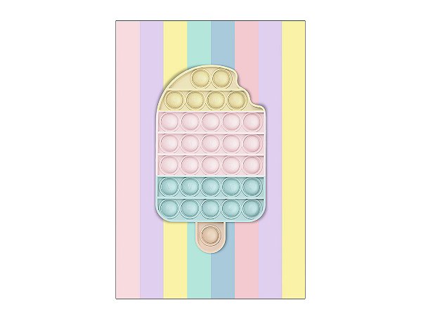 Painel De Festa Vertical 1,50 x 2,20 - Brinquedo Bolha Push Pop It Sorvete Candy 003