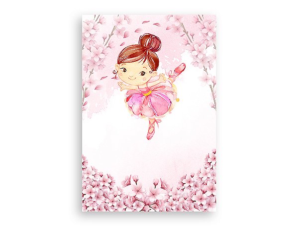 Painel De Festa Vertical 1,50 x 2,20 - Bailarina Flor de Cerejeira 001