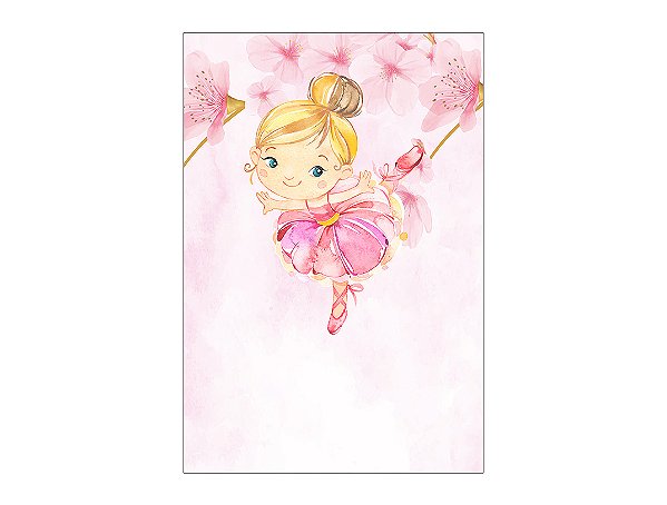 Painel De Festa Vertical 1,50 x 2,20 - Bailarina Dançando Rosa 022