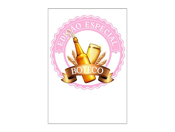 Painel De Festa Vertical 1,50 x 2,20 - Boteco Rosa Cerveja 016