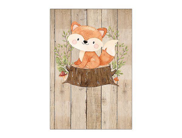 Painel De Festa Vertical 1,50 x 2,20 - Bosque Raposinha Cute 007