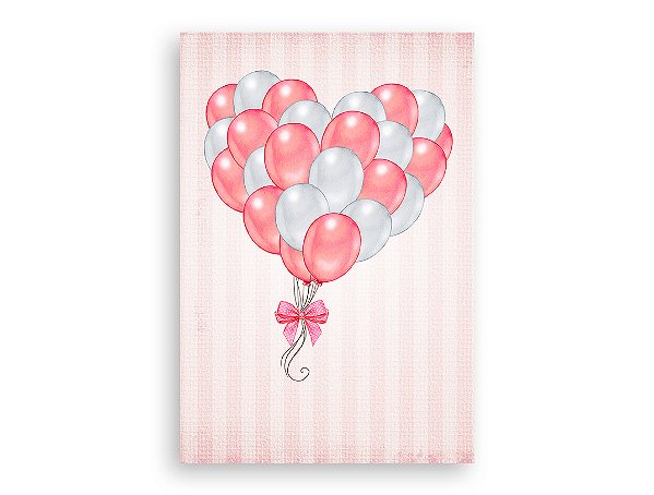 Painel De Festa Vertical 1,50 x 2,20 - Chá de Bebê Balões Rosas 014
