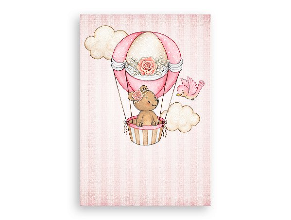Painel De Festa Vertical 1,50 x 2,20 - Chá de Bebê Ursa Baloeira 016