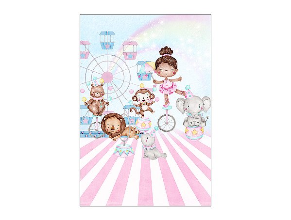 Painel De Festa Vertical 1,50 x 2,20 - Circo Bailarina Cute  031